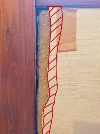 近畿壁材 柱際の塗り壁が剥がれ 下地は土壁 柱との間には隙間が そんな場合のメンテナンス方法